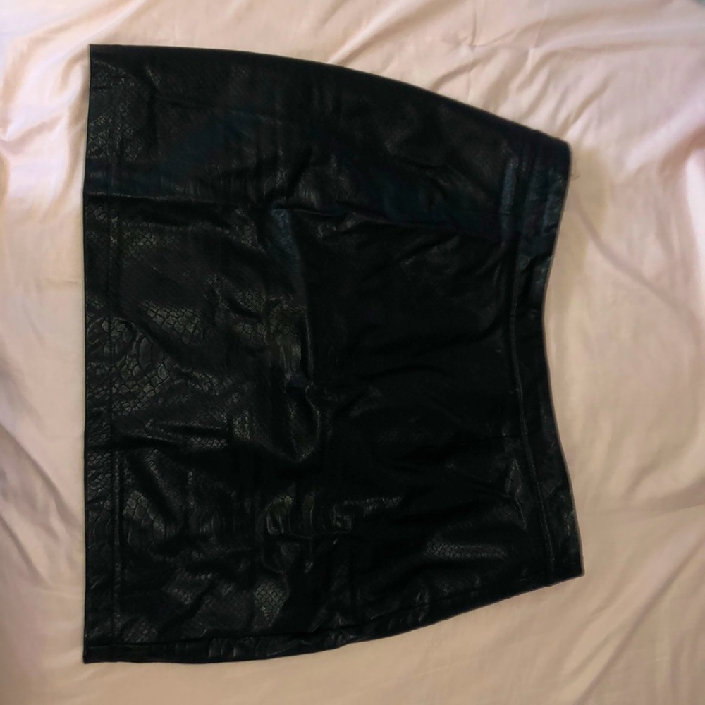 Animal Print Leather Skirt